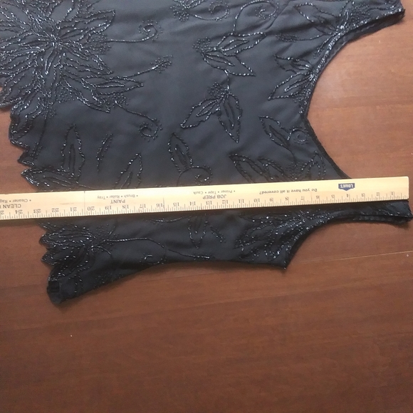 Vintage JKARA New York Beaded Asymmetrical Tank, Black - Picture 4 of 14